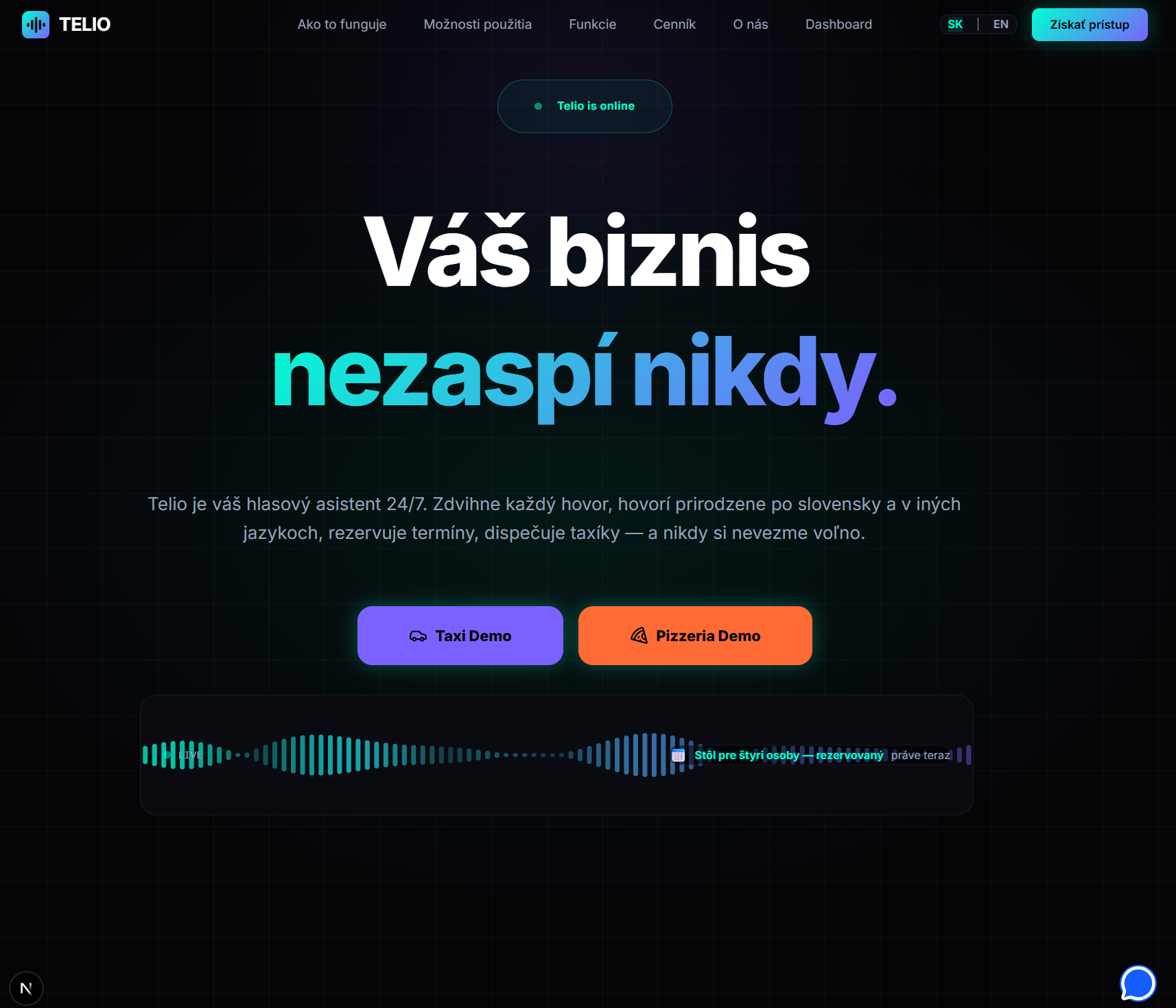 Telio AI hlasový asistent screenshot 1